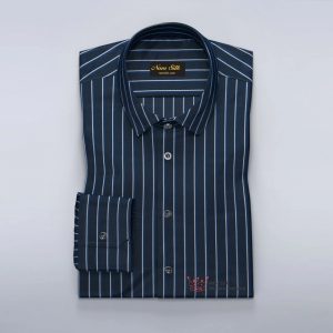 Navy-dress-shirt-with-stripes-in-blue-white-1